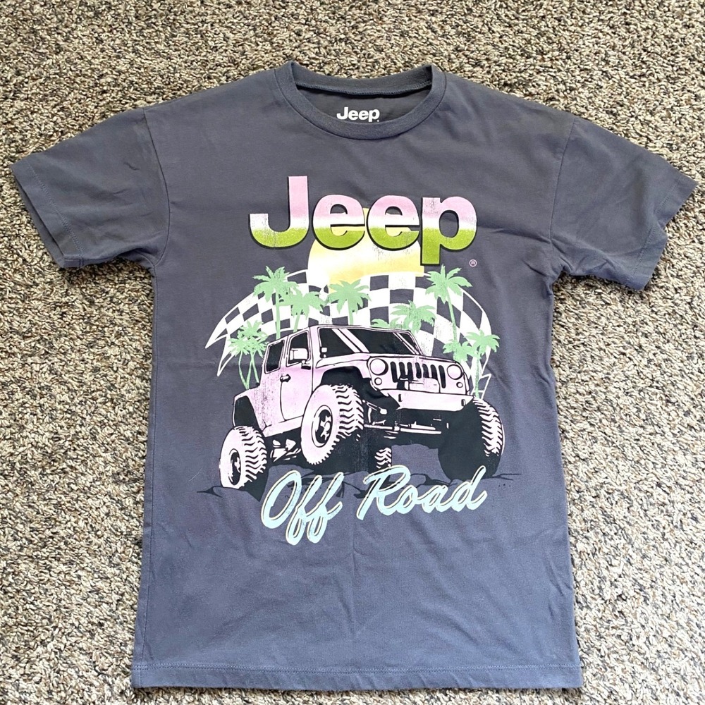 Jeep T-Shirt‎ Youth XXS Gray Off Road Sunset Graphic Short Sleeve Cotton Blend